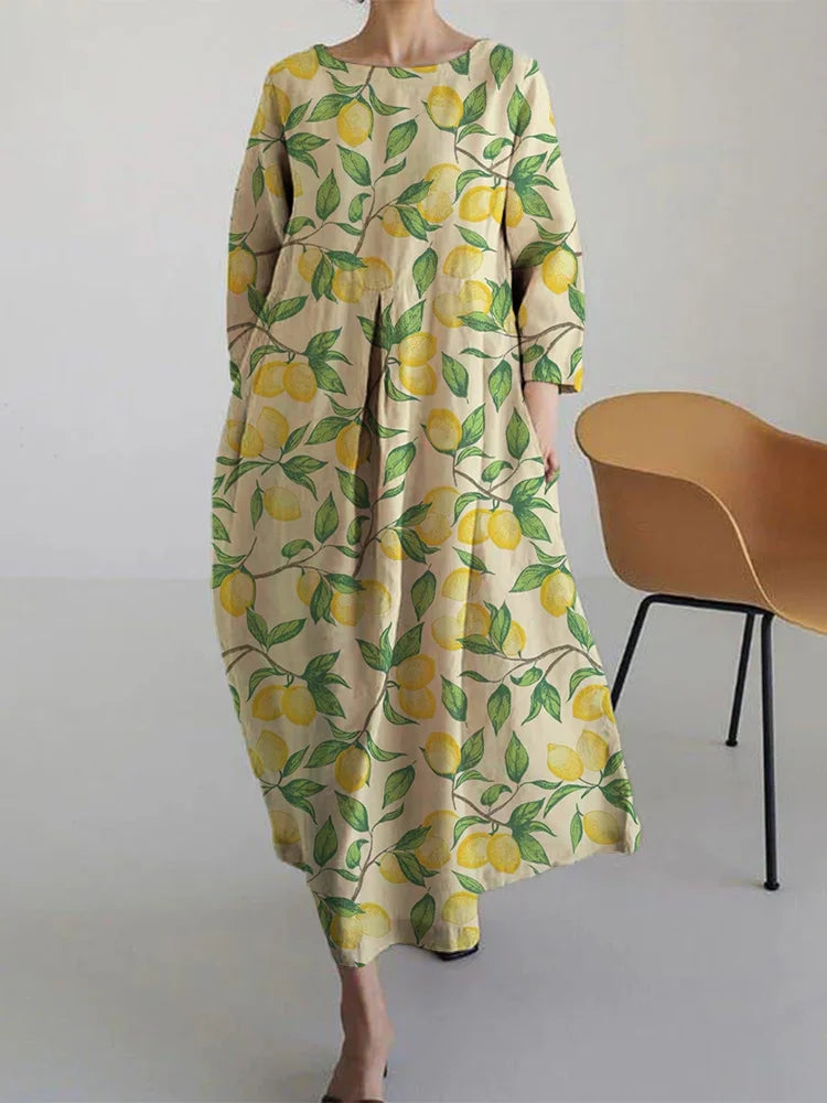 Raffaela | Floral Mediterranean Style Summer Midi Dress