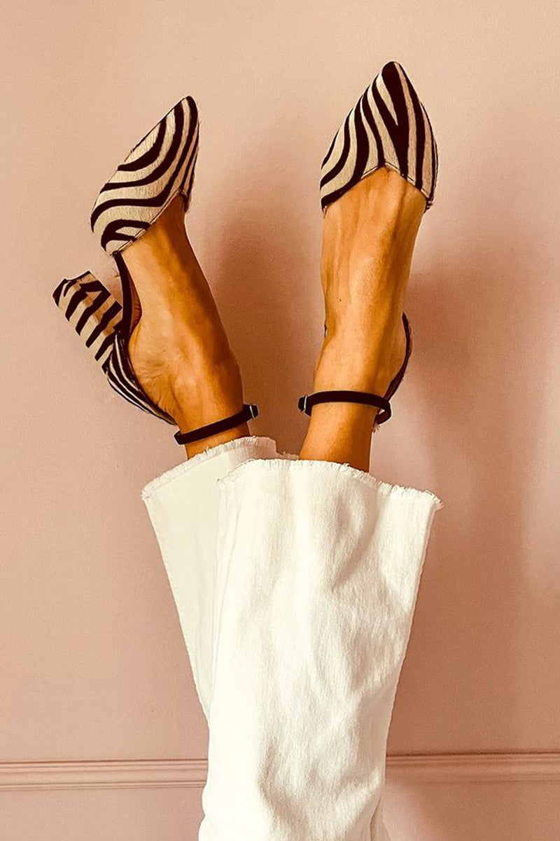 Trudy | Zebra print sandals with strap