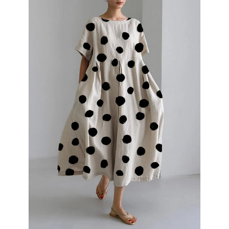 Alberta | Casual Long Dress with Iconic Polka Dots
