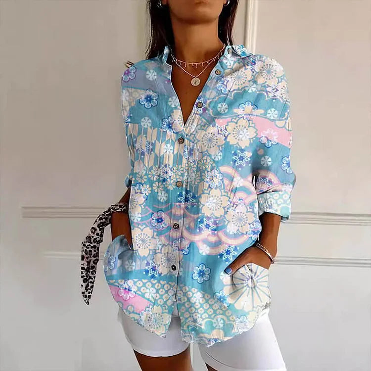 Tania | Women's floral long-sleeved shirt