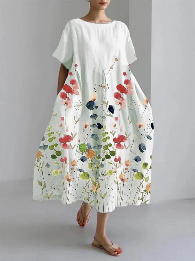 Dina | Floral Style Casual Long Dress