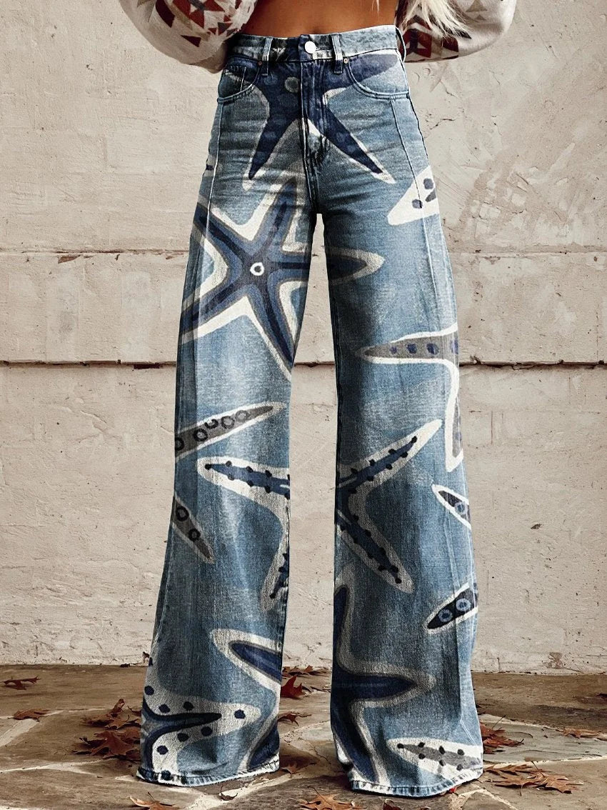 Vanessa | Elegant Star Pattern High-Waist Jeans