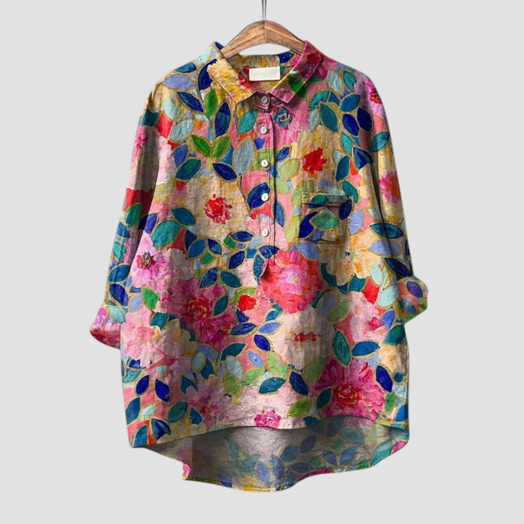 Denise | Oversize Blouse with Floral Comfort
