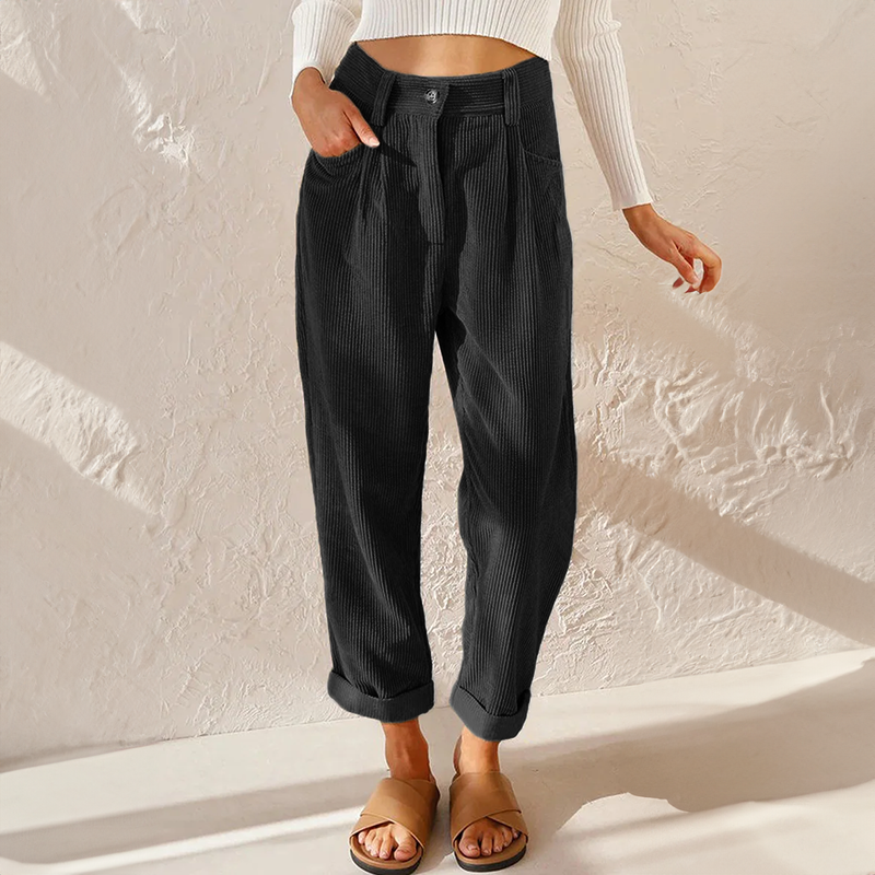 JENNIFER | COMFORTABLE HIGH-WAIST CORDUROY PANTS