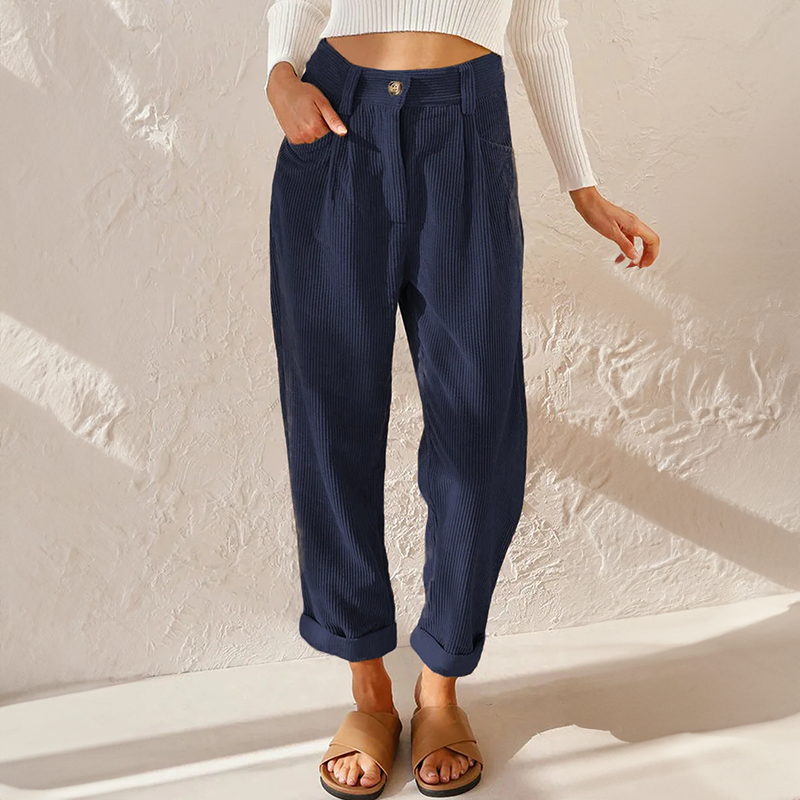 ANN | COMFORTABLE HIGH-WAIST CORDUROY PANTS