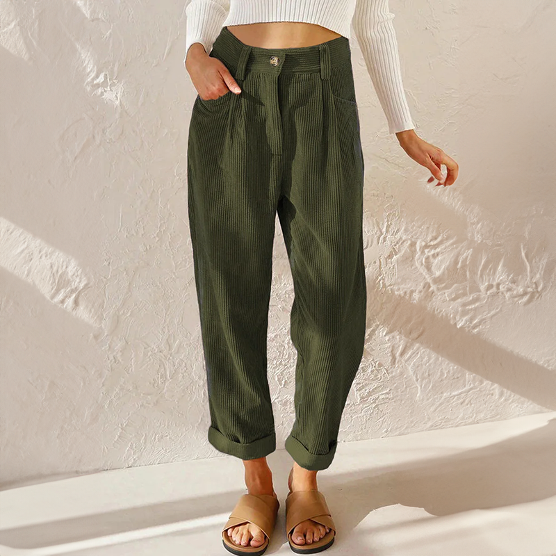 ROBIN | COMFORTABLE HIGH-WAIST CORDUROY PANTS