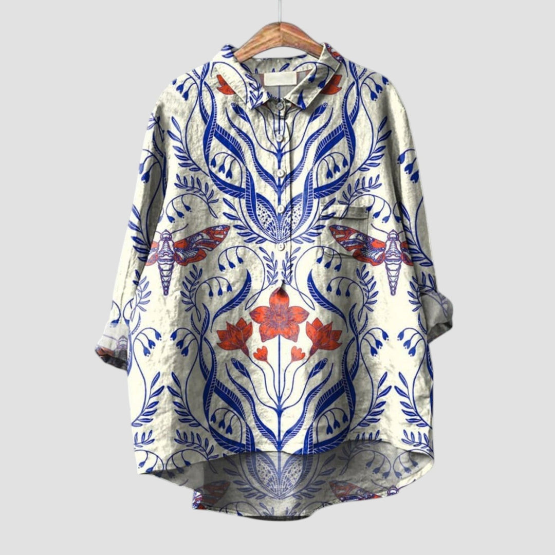 Isballe | Oversize Blouse with Floral Comfort