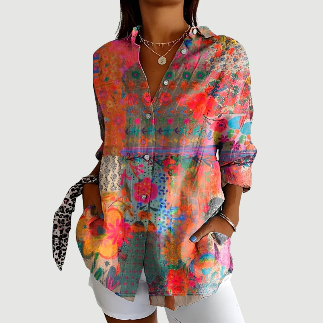 Keri | Blouse with Colorful Design
