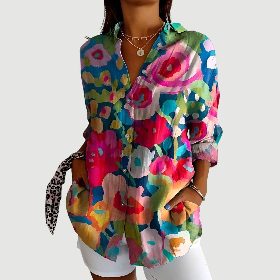 Daphne | Blouse with Colorful Design