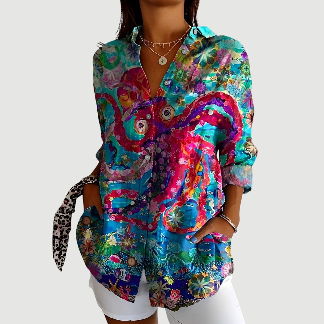Jody | Blouse with Colorful Design