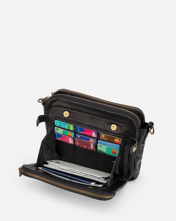 Sleek Three-Layer Crossbody Bag