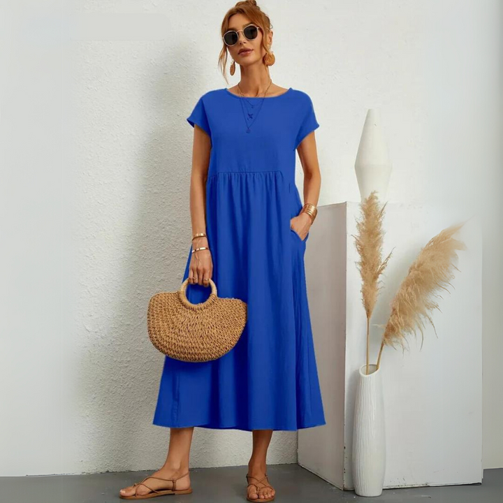 Glenda | Pure Cotton Casual Midi Dress