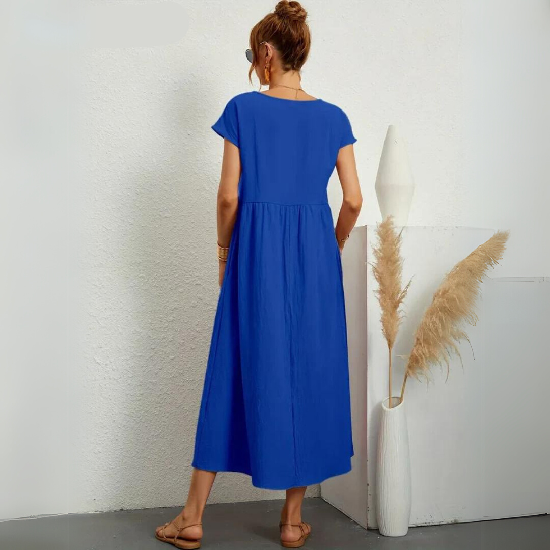Glenda | Pure Cotton Casual Midi Dress