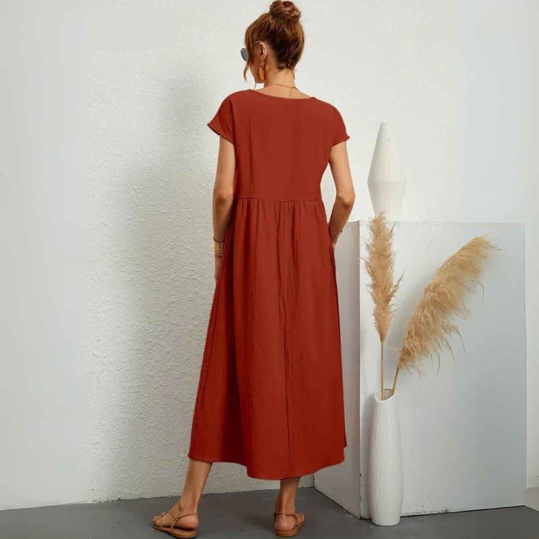 Glenda | Pure Cotton Casual Midi Dress
