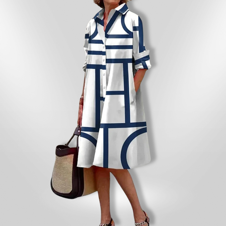 Liz | Casual Midi Dress with Pockets and Buttons