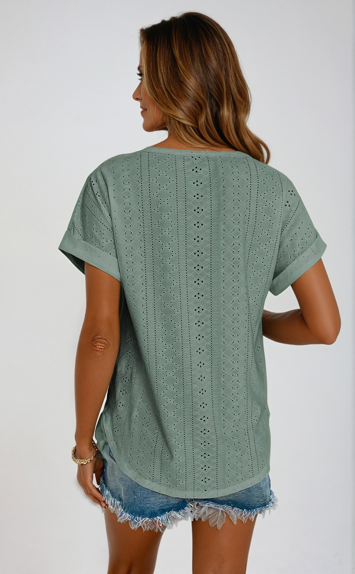 Kaya | Casual Eyelet Top