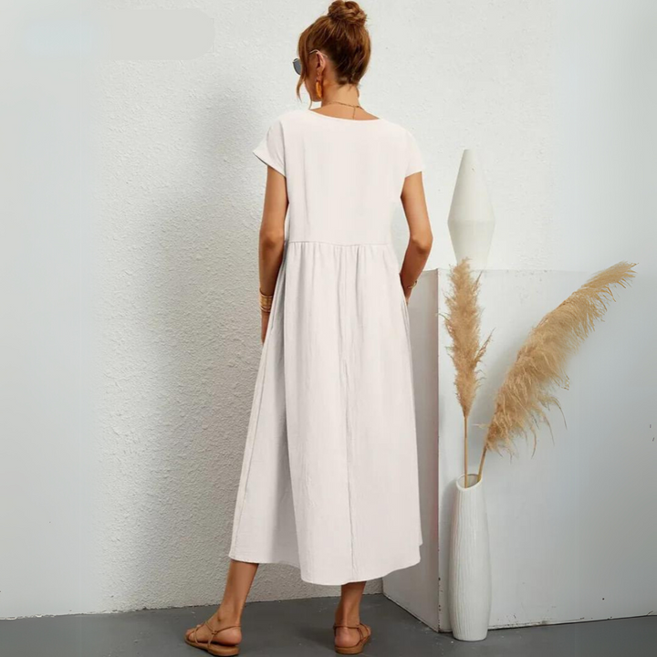 Glenda | Pure Cotton Casual Midi Dress