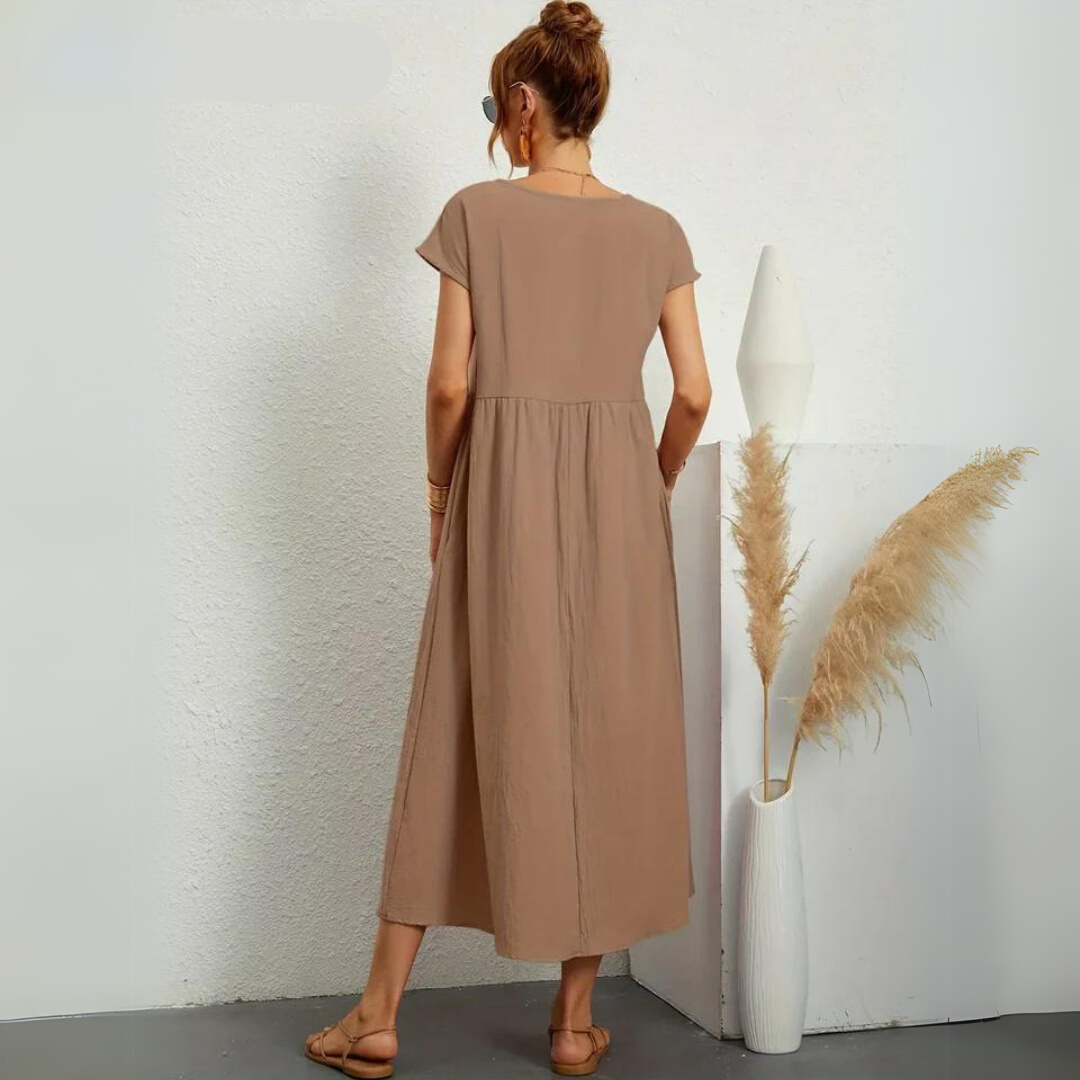 Glenda | Pure Cotton Casual Midi Dress