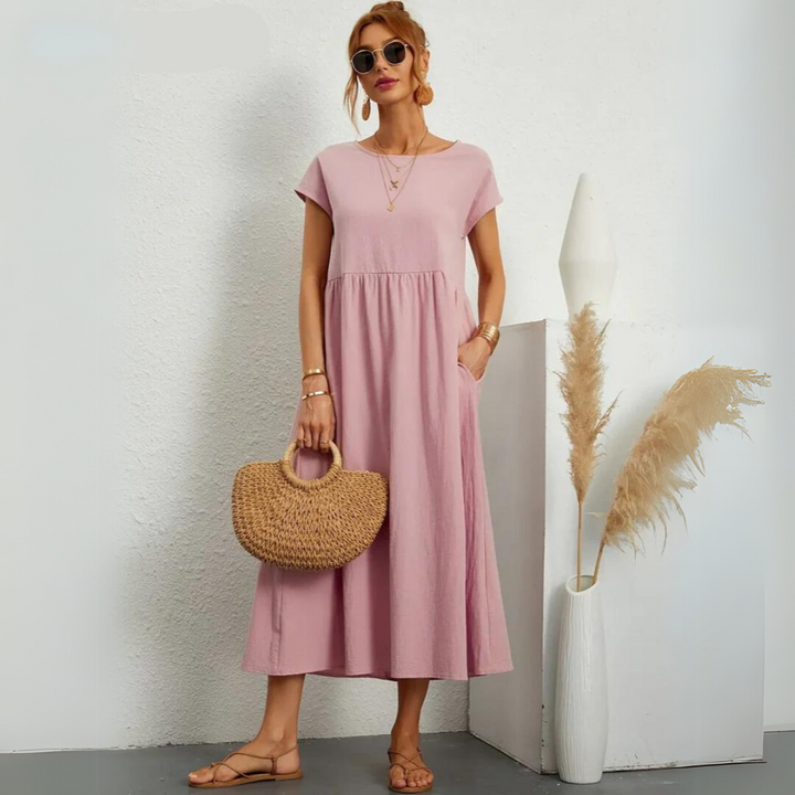 Glenda | Pure Cotton Casual Midi Dress