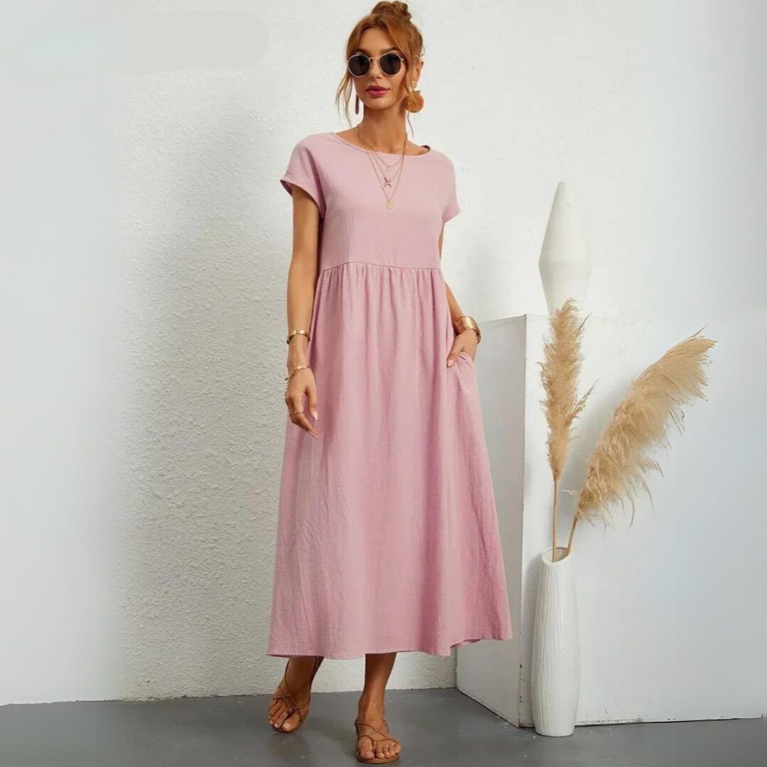 Glenda | Pure Cotton Casual Midi Dress