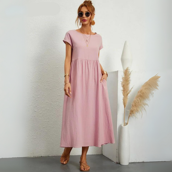 Glenda | Pure Cotton Casual Midi Dress