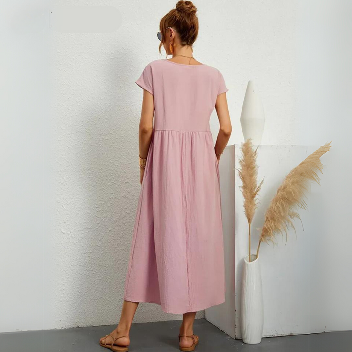 Glenda | Pure Cotton Casual Midi Dress