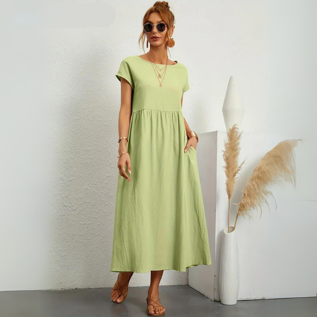 Glenda | Pure Cotton Casual Midi Dress
