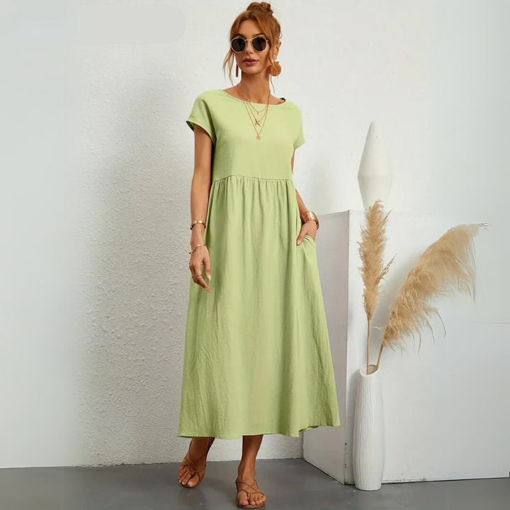 Glenda | Pure Cotton Casual Midi Dress