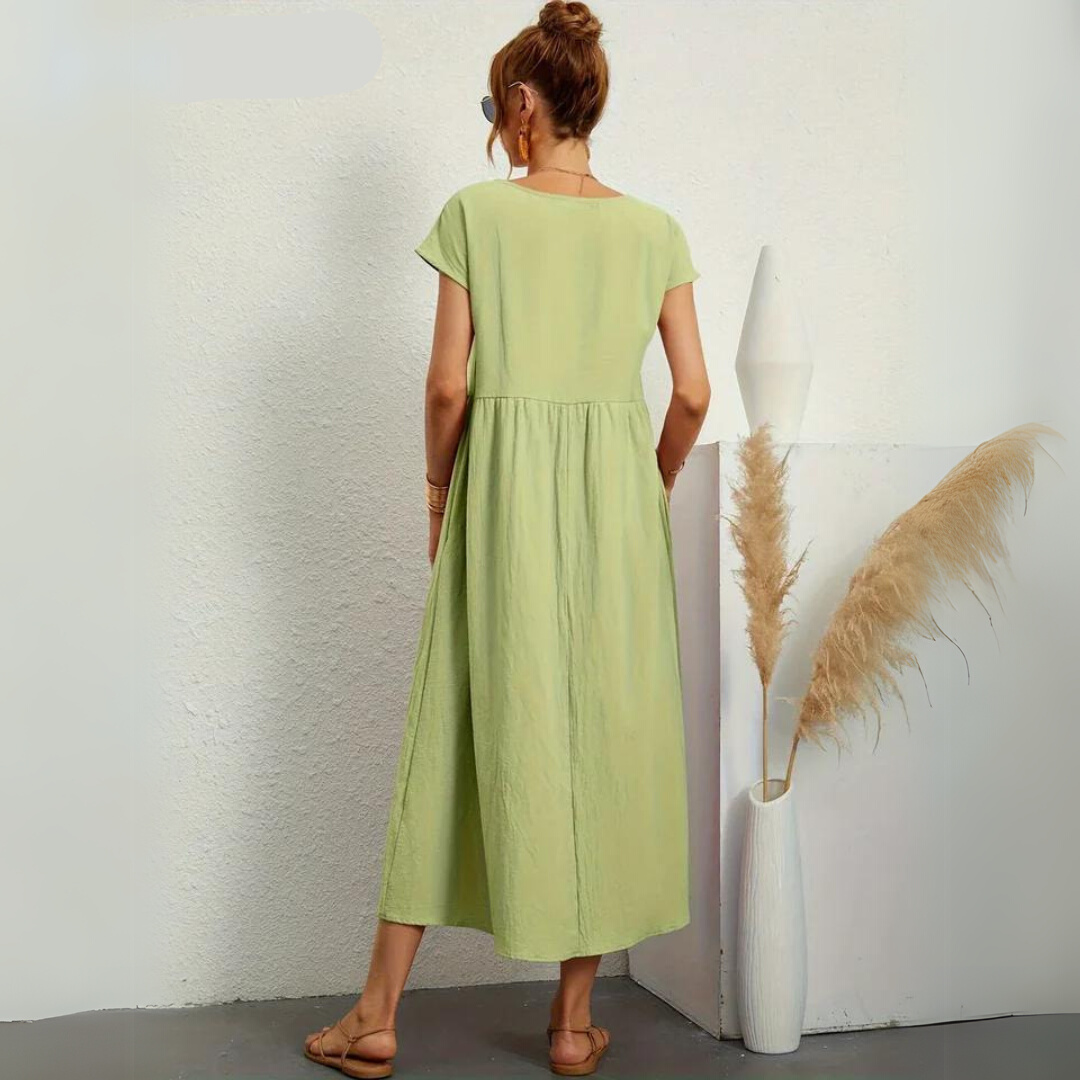 Glenda | Pure Cotton Casual Midi Dress
