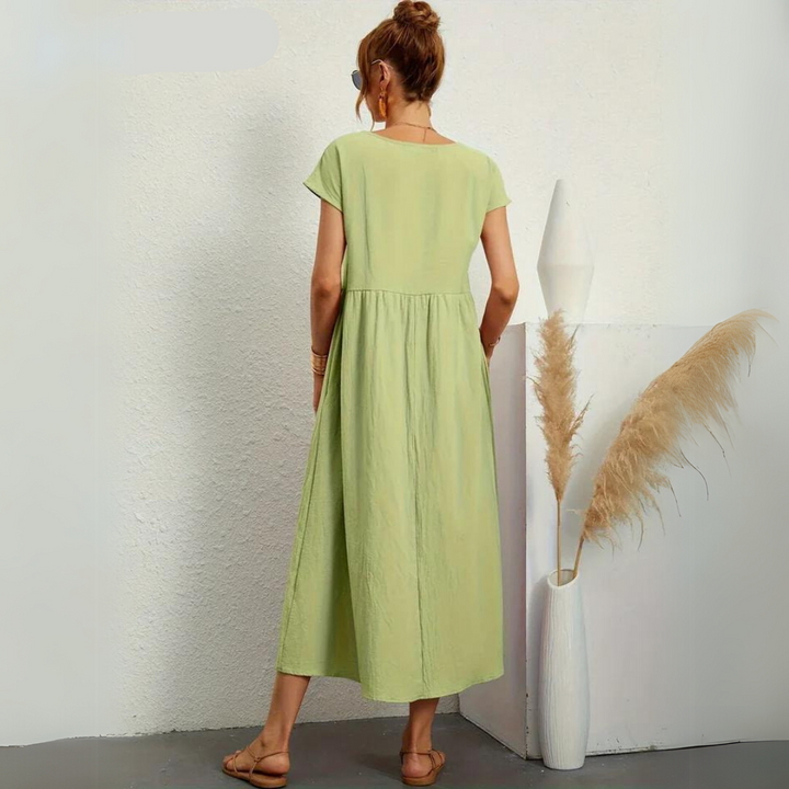 Glenda | Pure Cotton Casual Midi Dress