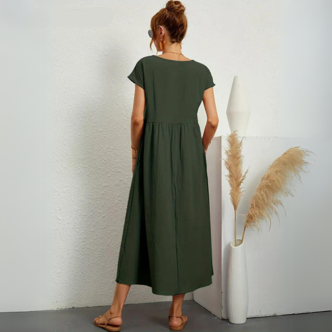 Glenda | Pure Cotton Casual Midi Dress