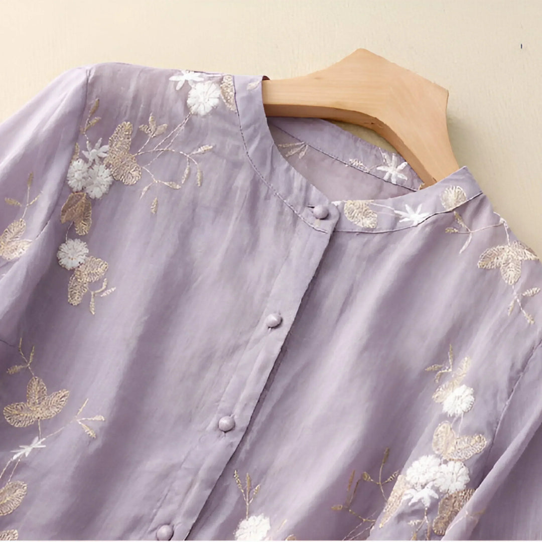 Nora | Shirt Embroidered Flowers