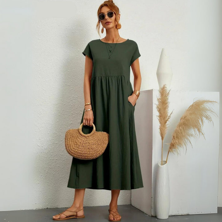 Glenda | Pure Cotton Casual Midi Dress