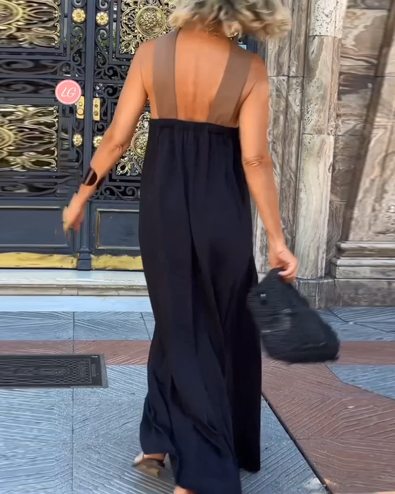 Lottie | Elegant dress with open back and fashionable cross neck