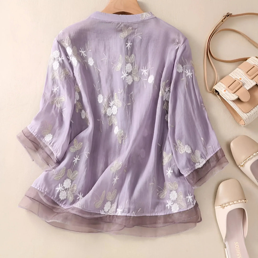Nora | Shirt Embroidered Flowers
