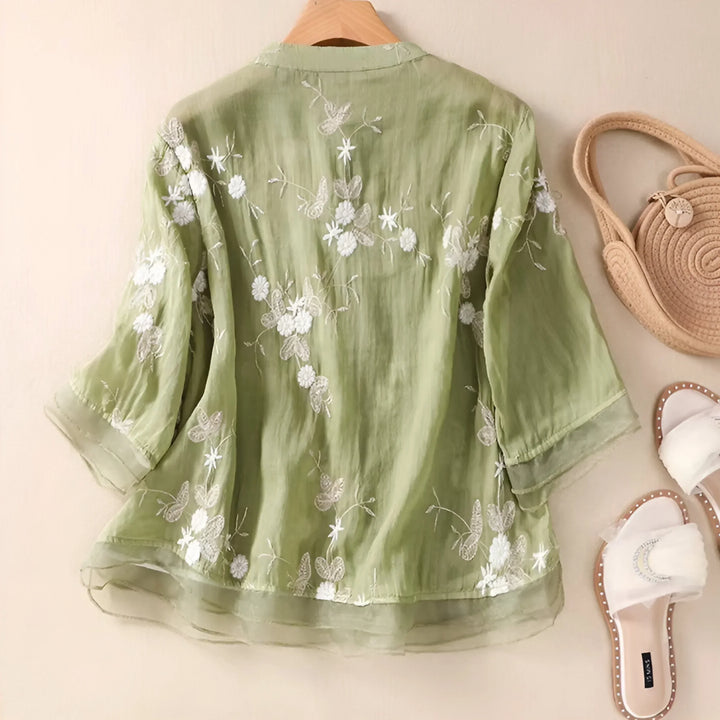 Nora | Shirt Embroidered Flowers