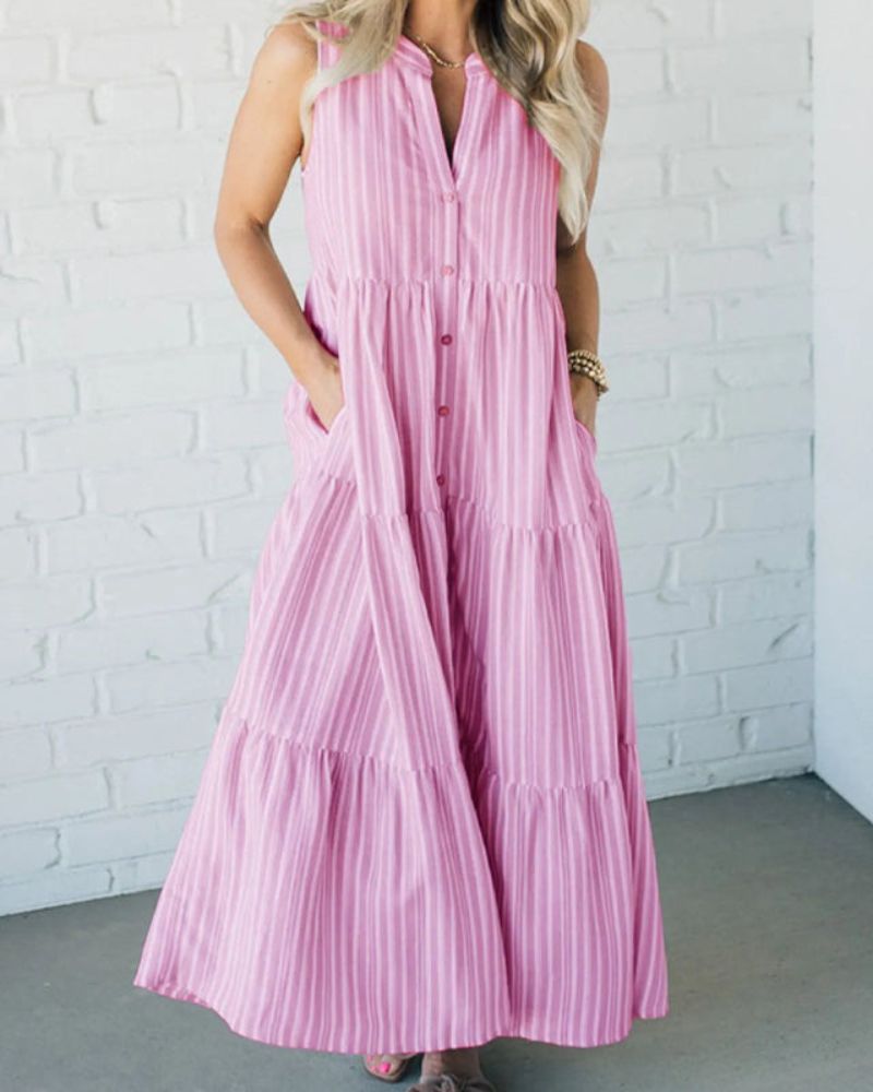 Jill | Sleeveless Striped Dress