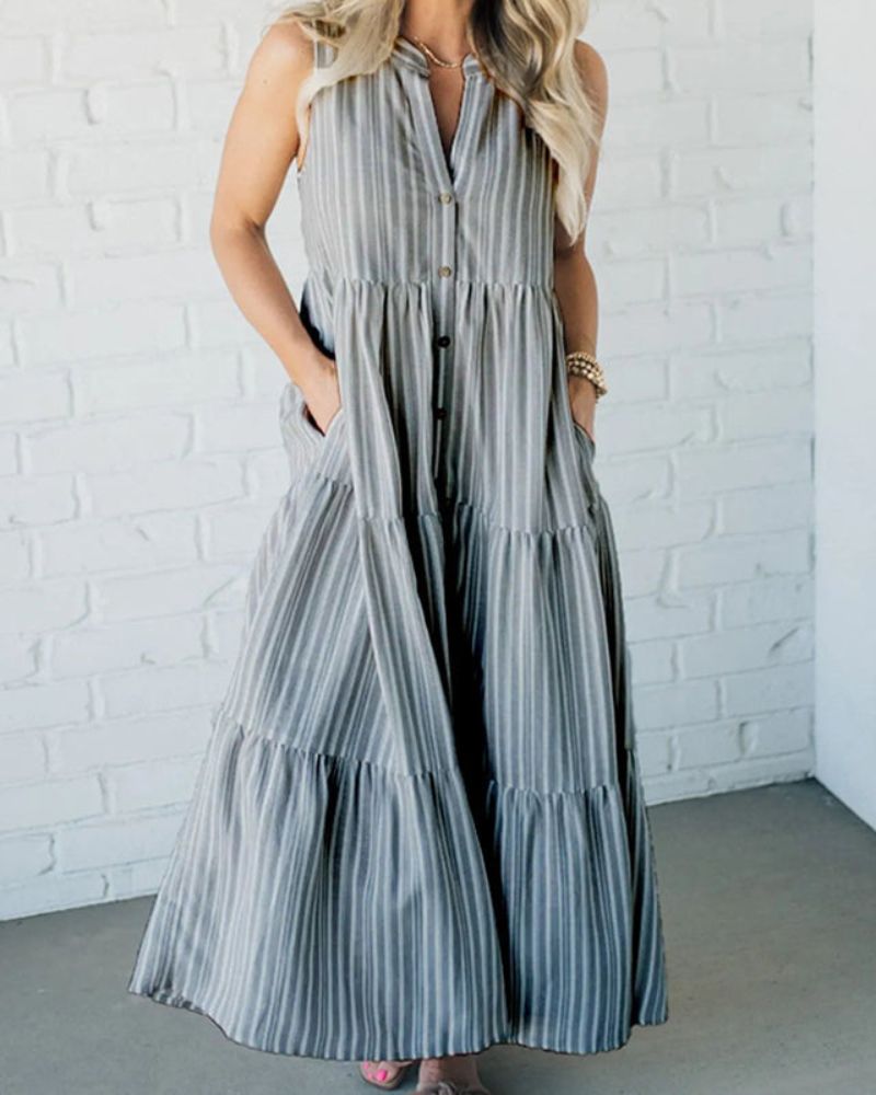 Jill | Sleeveless Striped Dress