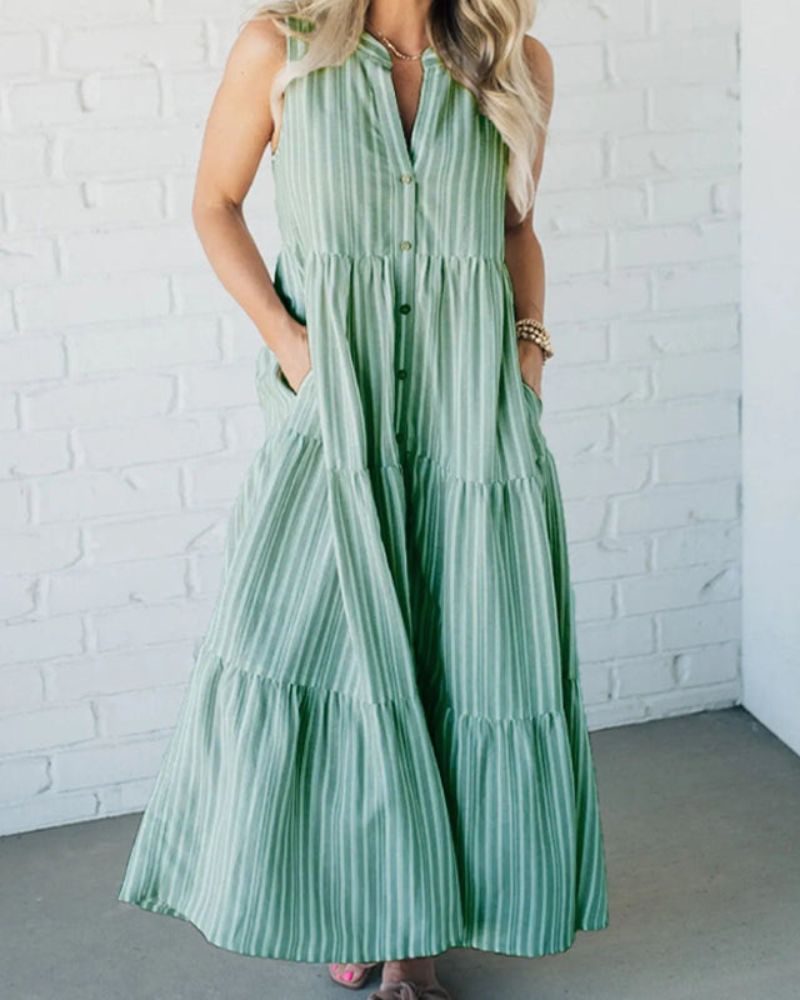 Jill | Sleeveless Striped Dress