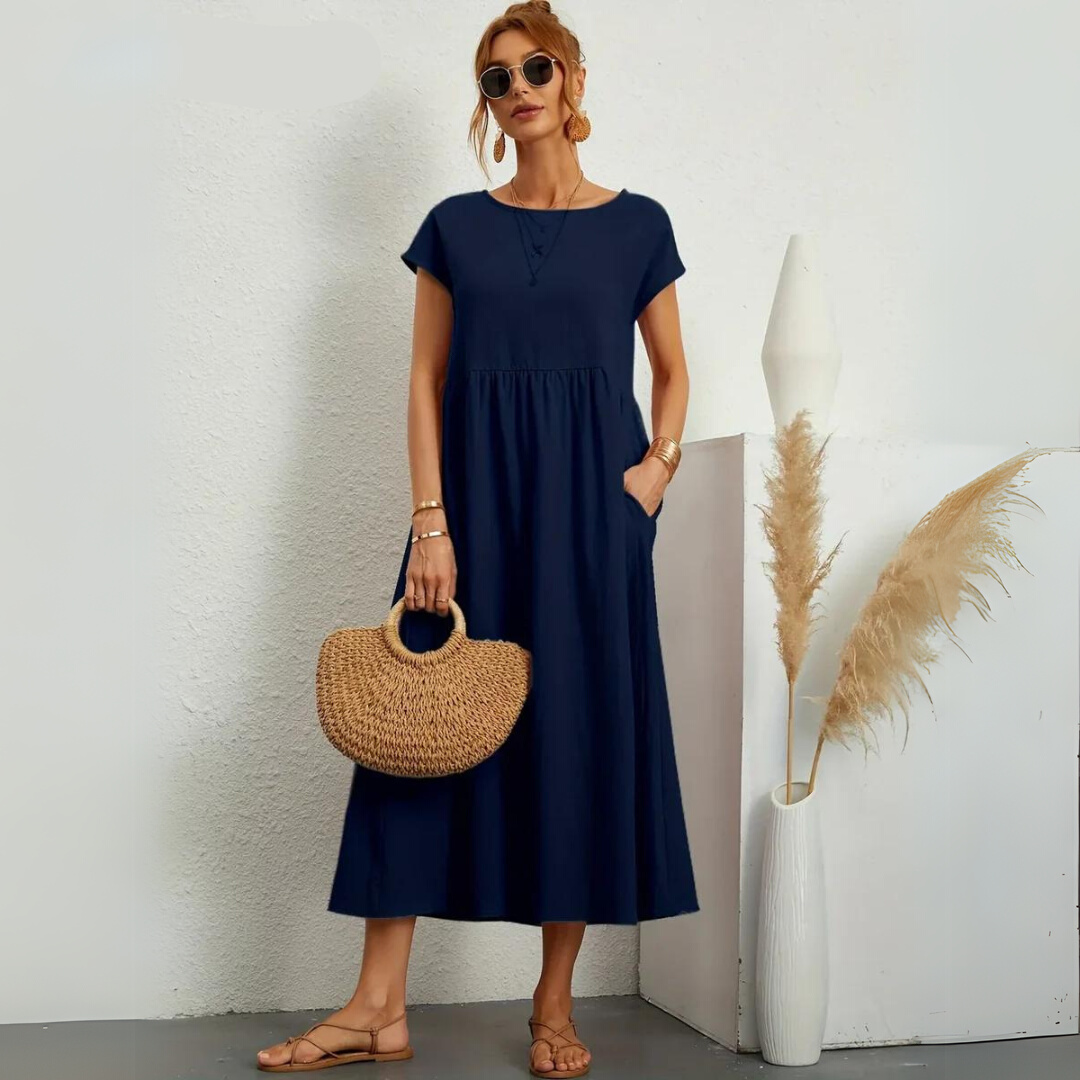 Glenda | Pure Cotton Casual Midi Dress