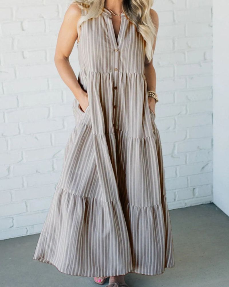 Jill | Sleeveless Striped Dress
