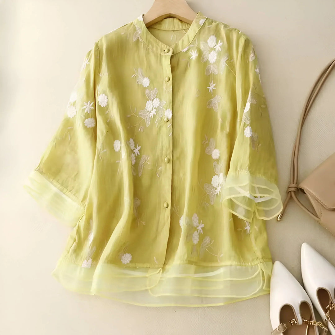 Nora | Shirt Embroidered Flowers