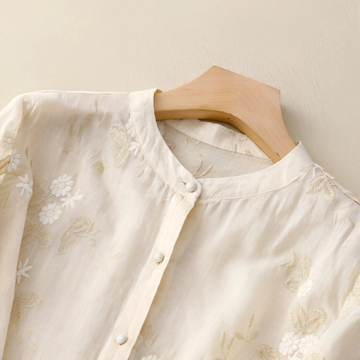 Nora | Shirt Embroidered Flowers