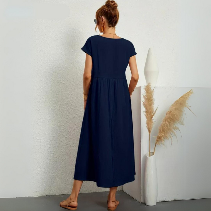 Glenda | Pure Cotton Casual Midi Dress