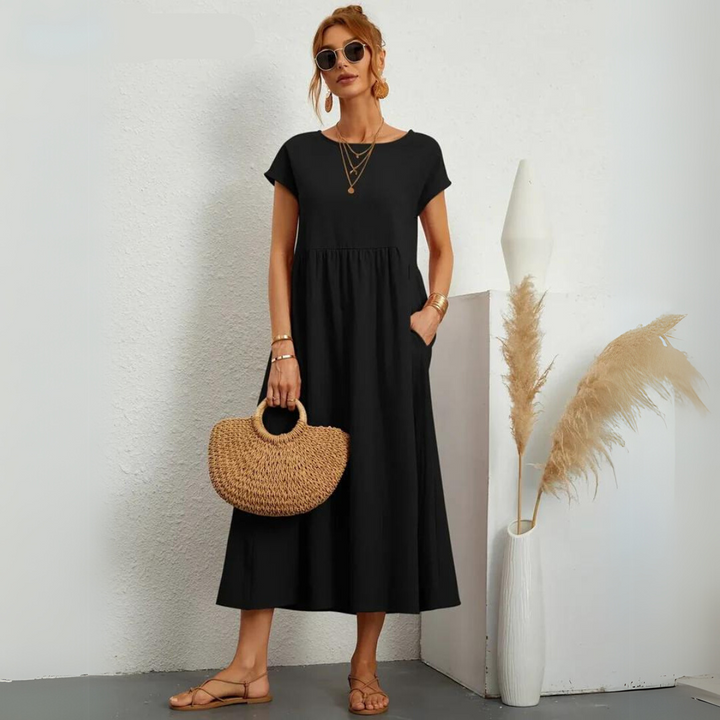Glenda | Pure Cotton Casual Midi Dress