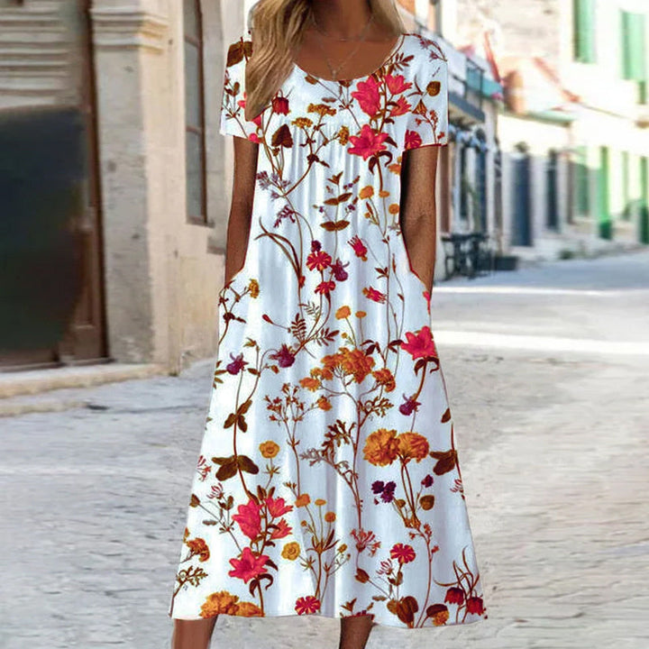 Londyn | Boho Floral Dress with Belly Cover