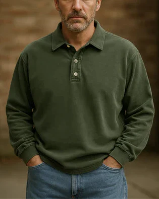 Retro Cotton Polo Sweater