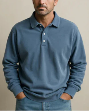 Retro Cotton Polo Sweater
