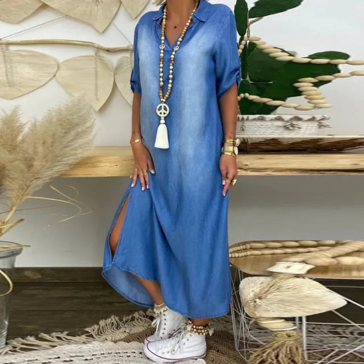 Lisa | Summer V-Neck Denim Dress