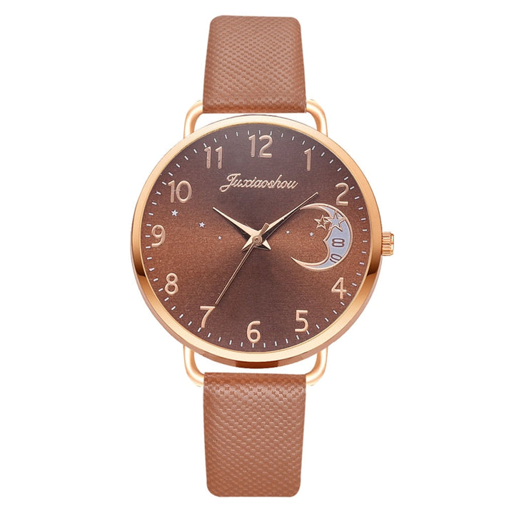 Moon dial watch and bracelet set